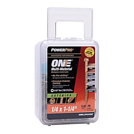 1/4 in. x 1-1/4 in. Star Drive Hex-Wash Head Bronze-Plated Exterior - 79 Pk.