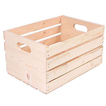18 in Wood Storage Crate w/Handles