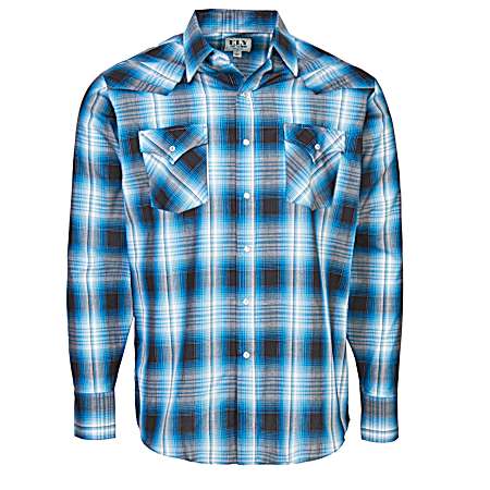 Men's Long Sleeve Western Plaid Shirt