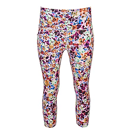 Women's Printed Peached Interlock Capri's