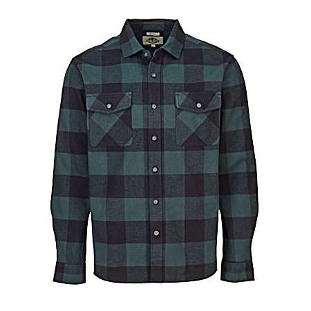 Men's Brawny Button Front Long Sleeve Flannel