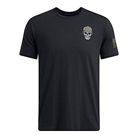 Men's Black Freedom Skull Short Sleeve Shirt