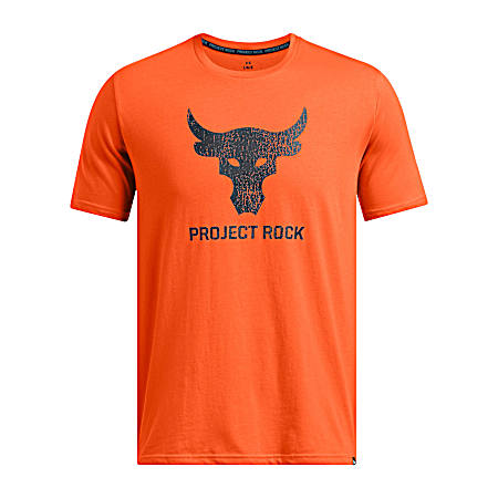 Men's Team Orange/Black Project Rock Short Sleeve Shirt