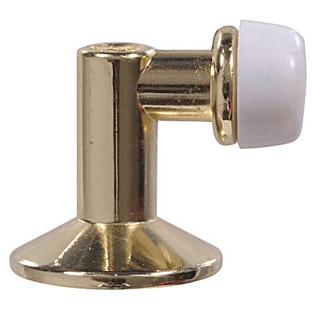 Hardware Essentials Right-Angle Floor Door Stop, Bright Brass