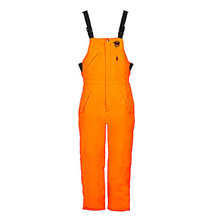 Adult Classic Elite Blaze Orange Heavyweight Polyester Micro-Suede Bibs
