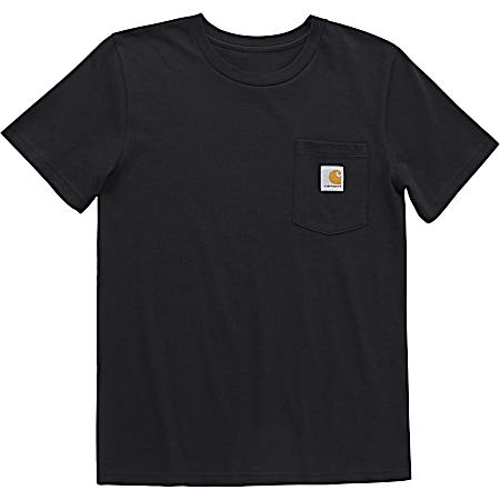 Toddler Boy's Black Short Sleeve Pocket T-Shirt