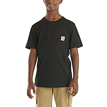 Boy's Black Short Sleeve Pocket T-Shirt