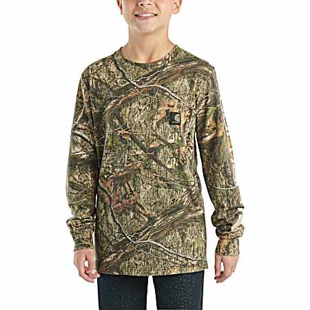 Toddler Boy's Mossy Oak Long Sleeve Pocket T-Shirt