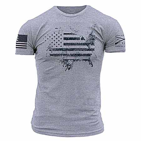 Men's Heather Grey American Acid Short Sleeve Shirt