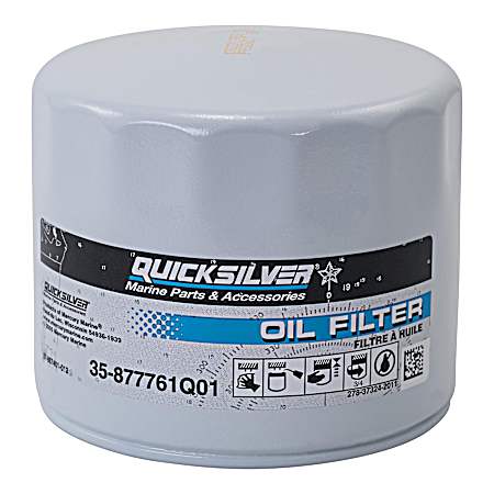 877761Q01 Oil Filter for Select Mercury and Mariner 75-115hp Outboards and 150hp EFI 4-Stroke Outboards