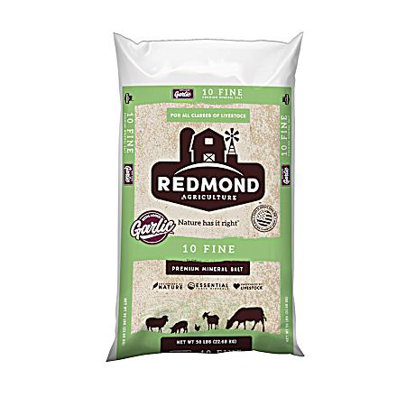 50 lbs 10 Fine with Garlic Bag Premium Mineral Salt