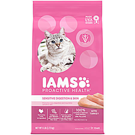 Proactive Health Adult Sensitive Digestion & Skin Dry Cat Food w/ Turkey