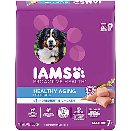 Mature Adult Senior Large Breed Chicken Dry Dog Food, 30 lbs
