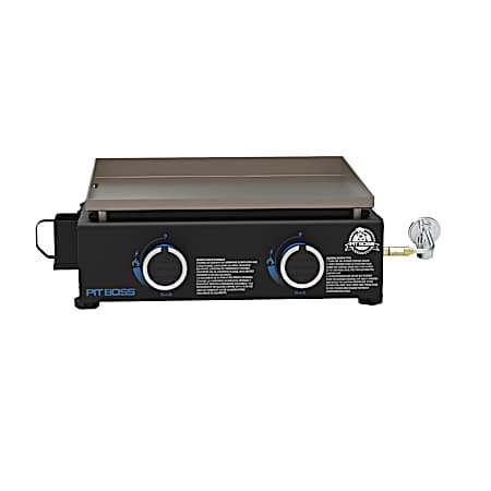 2-Burner Table Top Gas Griddle w/ Cover