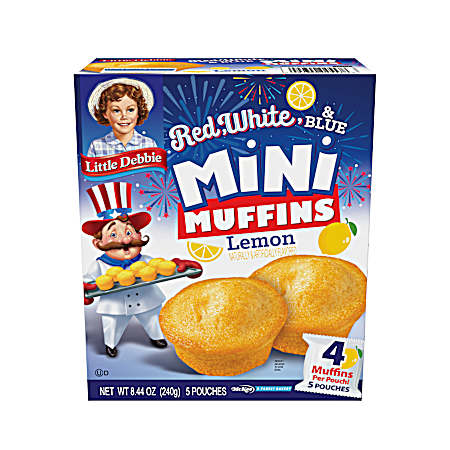 8.44 oz Red, White and Blue Mini Lemon Muffins