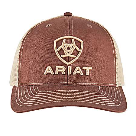 Men's Brown/Tan Logo Mesh Back Cap