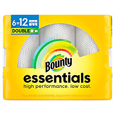 Essentials Double Roll Paper Towels - 6 Pk