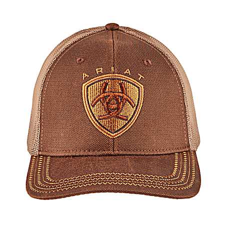 Men's Brown Logo Mesh Back Cap