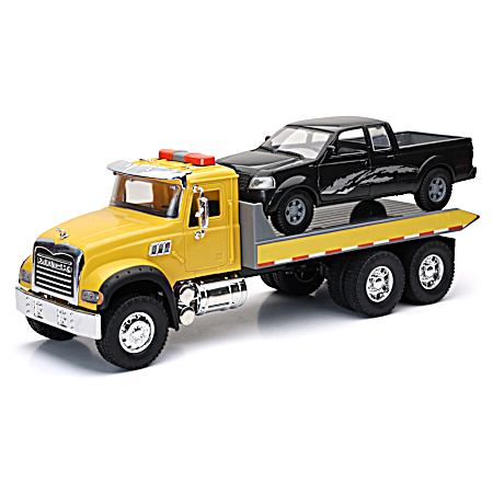 1:18 Mack Granite Roll Off w/ Pick-Up Truck