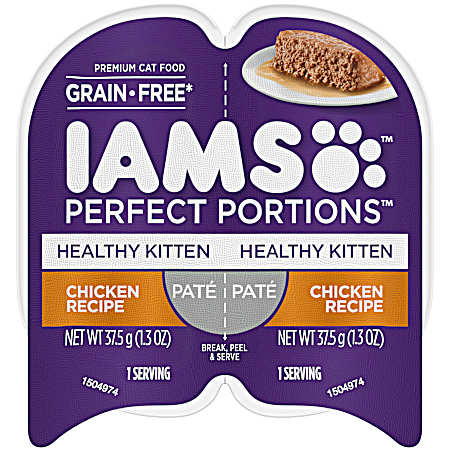 Perfect Portions Healthy Kitten Grain-Free Chicken Pate Wet Cat Food, 2.6 oz