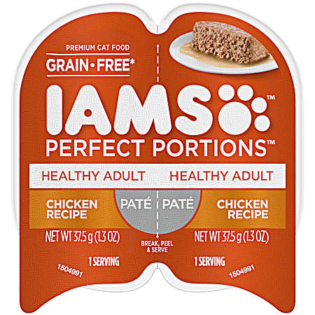 Perfect Portions Healthy Adult Grain-Free Chicken Pate Wet Cat Food, 2.6 oz