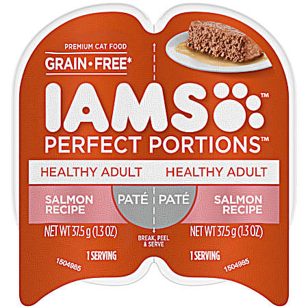 Perfect Portions Healthy Adult Grain-Free Salmon Pate Wet Cat Food, 2.6 oz