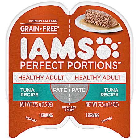 Perfect Portions Healthy Adult Grain-Free Tuna Pate Wet Cat Food, 2.6 oz