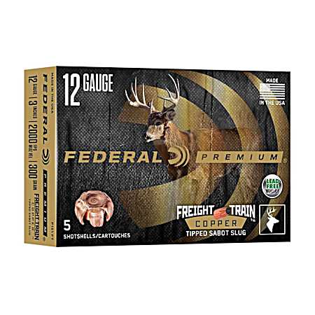 Freight Train Copper Sabot Slug 12 Ga 300 Gr 3 in Shotshells - 5 Rounds