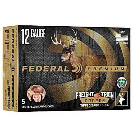 Freight Train Copper Sabot Slug 12 Ga 300 Gr 2-3/4 in Shotshells - 5 Rounds