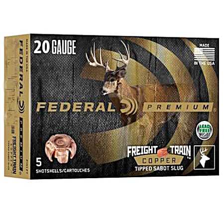 Freight Train Copper Sabot Slug 20 Ga 275 Gr 2-3/4 in Shotshells - 5 Rounds