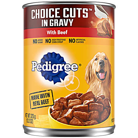 Adult Choice Cuts in Gravy w/ Beef Wet Dog Food, 13.2 oz Can