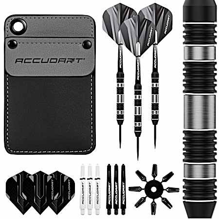 Accudart SFT 4.0 17g Soft Tip Dart Set w/ Pocket Wallet & Accessories - Tung/Steel