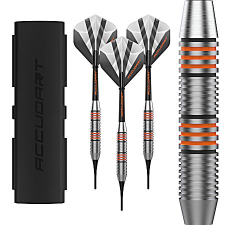 Accudart SFT 2.0 16g Soft Tip Dart Set w/Slim Case - Stainless Steel