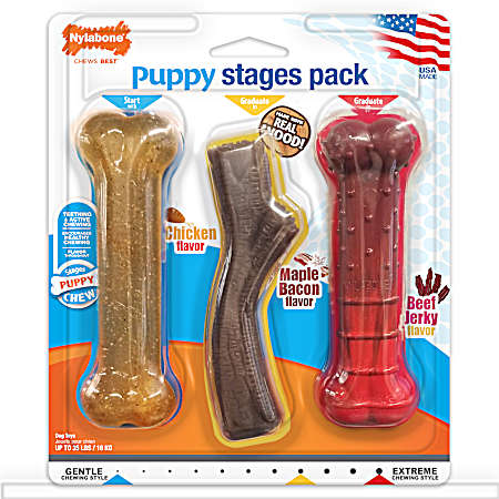 Puppy Chew Stages Triple Pack Chewy Toys - Medium