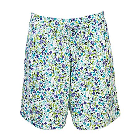Women's Azure Blue Combo Pull-On Shorts