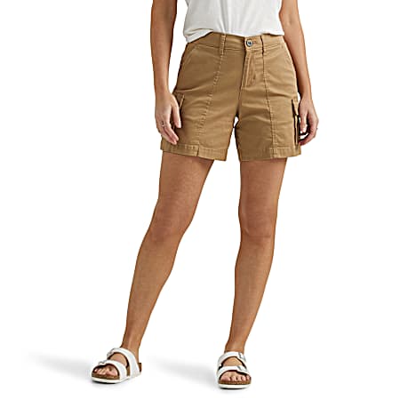 Women's Settler Tan Lux Flex-To-Go Cargo Shorts