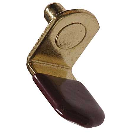 Brass-Plated Shelf Pins with Brown Plastic Tip