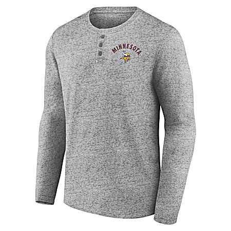 Men's Minnesota Vikings Steel Heather Long Sleeve Henley