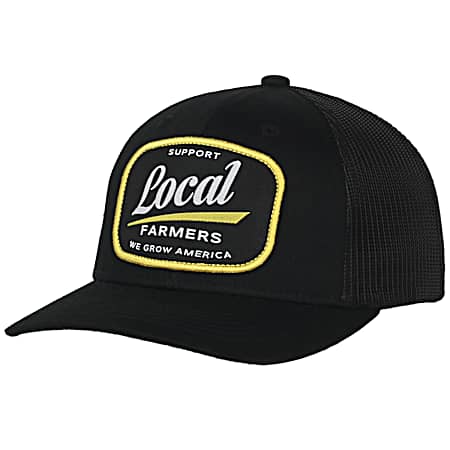 Men's Black Support Local Farmers Mesh Back Cap