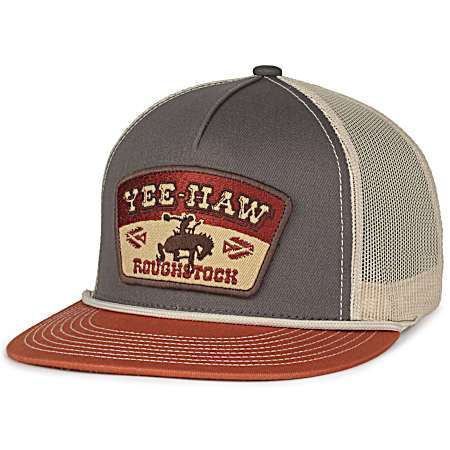 Men's Charcoal/Orange/Beige Yee Haw Roughstock Mesh Back Cap