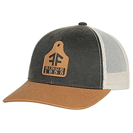 Men's Brown/Bone Double F Patch Mesh Back Cap