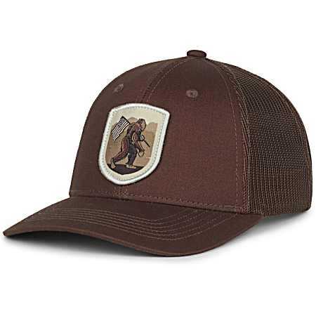 Men's Dark Brown Sasquatch Flag Patch Mesh Back Cap
