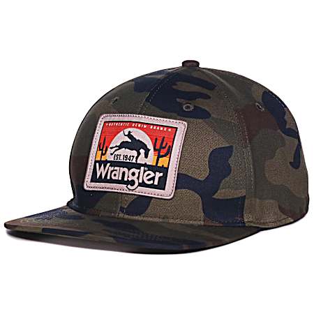Men's Generic Camo Bucking Sun Logo Cap