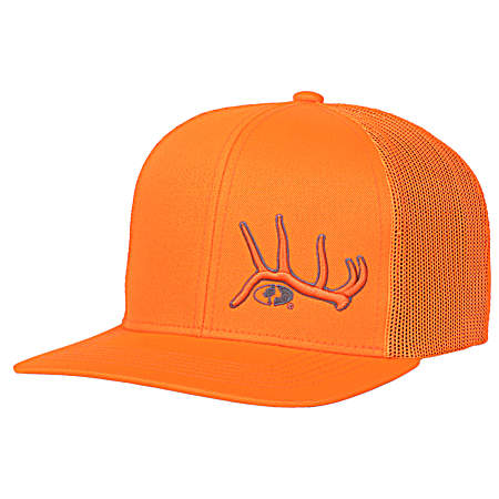 Men's Blaze Orange Oak Horn Logo Meshback Cap