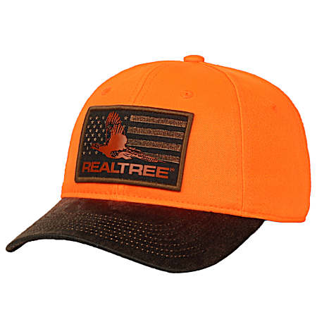 Men's Blaze/Dark Brown Pheasant Patch Logo Cap