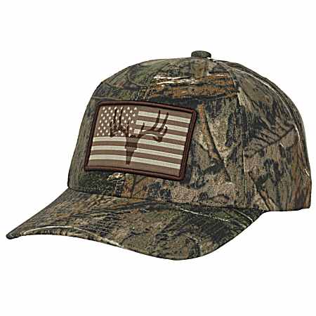 Men's Mossy Oak Country DNA Americana Deer Head/Flag Logo Cap