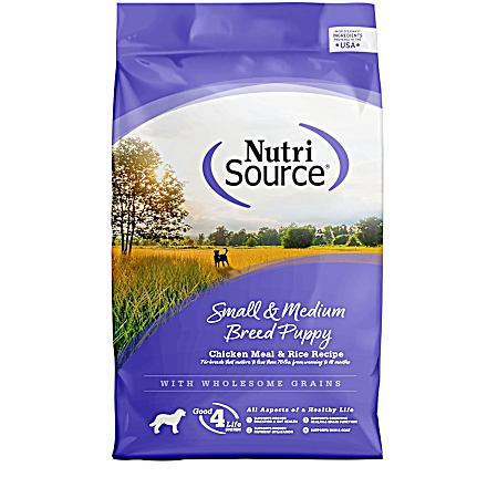 26 lbs Small & Medium Breed Chicken Meal & Rice Puppy Dry Dog Food