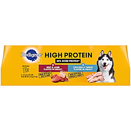 Adult High Protein Variety Pack Wet Dog Food - 12 pk