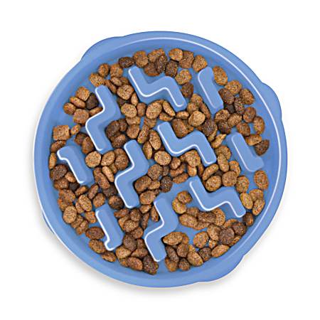 Medium Fun Feeder Slo Bowl Slow Feeder Dog Bowl - Blue