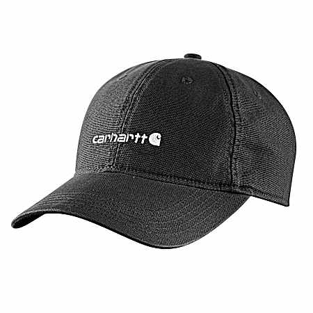 Women's Black Canvas Embroidered Cap